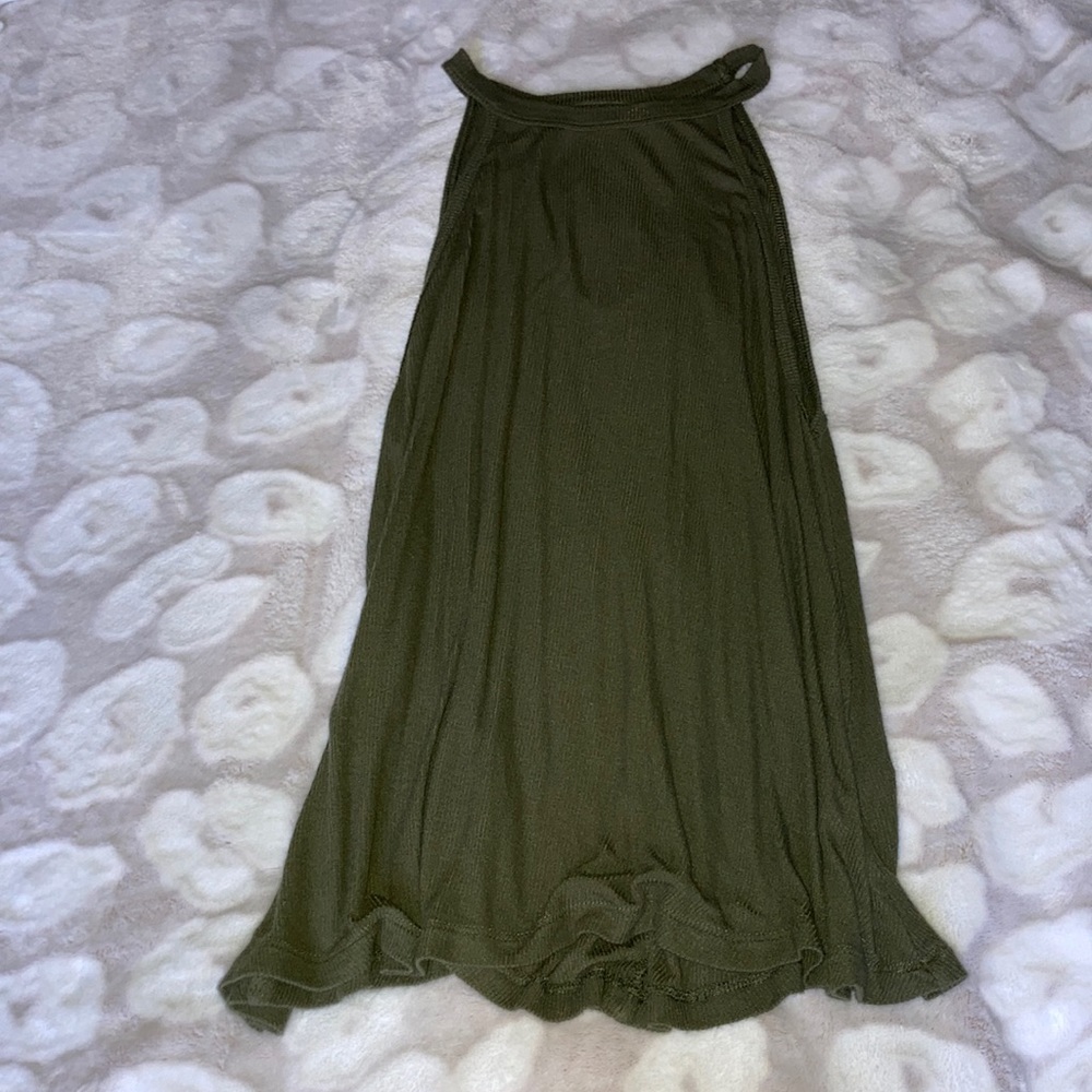 Green keyhole tank top